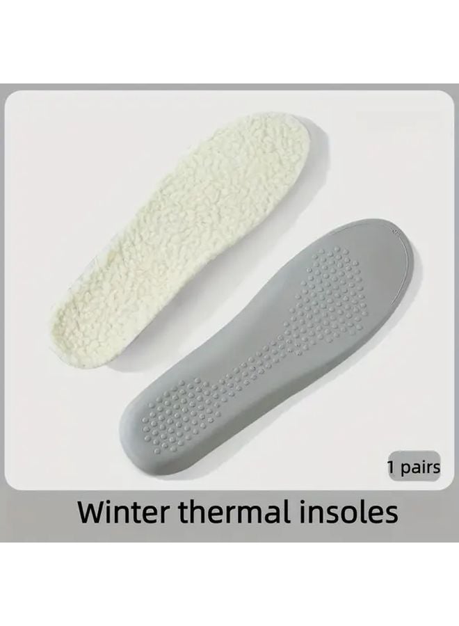 White Winter Warm Insoles Thickened PU Foam Arch Support Non Slip Breathable EU41 42 - Image 5